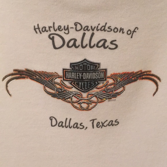 Harley Davidson Embellished Bling Dallas Biker's Motorcycle V-Neck T Shirt Top - Picture 4 of 8